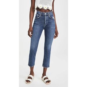 New AGOLDE Riley Straight Leg High Rise Crop in Pastime Size 27